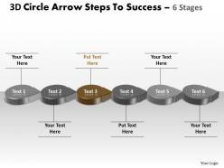Business powerpoint templates 3d circle arrow slide numbers to success sales ppt slides