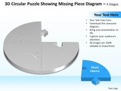 Business powerpoint templates 3d circle problem solving puzzle piece showing missing diagram sales ppt slides