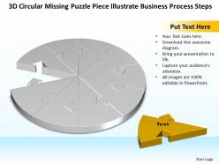 Business powerpoint templates 3d circular missing puzzle piece illustrate process steps sales ppt slides