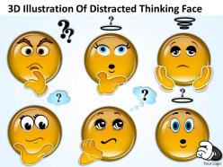 Business powerpoint templates 3d illustration of distracted thinking face sales ppt slides