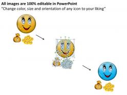 Business powerpoint templates 3d illustration of happy ppt face with money bag sales slides