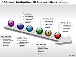 Business powerpoint templates 3d linear abstraction of steps 6 stages sales ppt slides