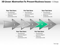 Business powerpoint templates 3d linear abstraction to present issues six steps sales ppt slides