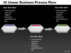 Business powerpoint templates 3d linear process work flow chart sales ppt slides