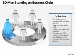 Business powerpoint templates 3d men standing on circle sales ppt slides