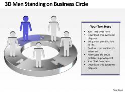 Business powerpoint templates 3d men standing on circle sales ppt slides