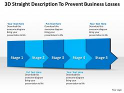 Business PowerPoint Templates 3d straight description to prevent losses five steps Sales PPT Slides