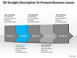Business powerpoint templates 3d straight description to prevent losses five steps sales ppt slides