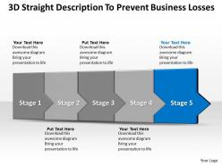 Business powerpoint templates 3d straight description to prevent losses five steps sales ppt slides