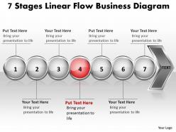 Business powerpoint templates 7 stages linear flow diagram sales ppt slides 7 stages