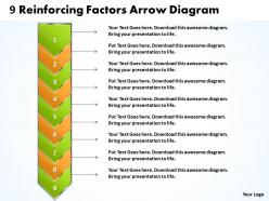 Business powerpoint templates 9 reinforcing factors arrow diagram sales ppt slides 9 stages