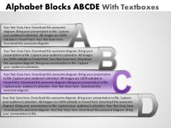 Business powerpoint templates alphabet blocks abcd with textboxes sales ppt slides