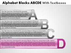 Business powerpoint templates alphabet blocks abcd with textboxes sales ppt slides