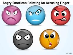 Business powerpoint templates angry emoticon pointing accusing finger sales ppt slides
