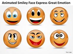 Business powerpoint templates animated smiley face express great emotion sales ppt slides