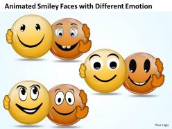 Business powerpoint templates animated smiley faces with different emotion sales ppt slides