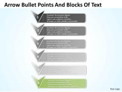 Business powerpoint templates arrow bullet points and blocks of text sales ppt slides