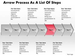 Business powerpoint templates arrow process as list of steps sales ppt slides 8 stages