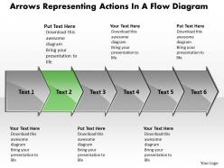 Business powerpoint templates arrows representing actions flow diagram sales ppt slides 6 stages