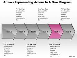 Business powerpoint templates arrows representing actions flow diagram sales ppt slides 6 stages