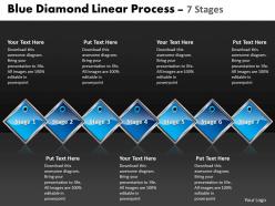 Business powerpoint templates blue diamond linear process 7 phase diagram ppt sales slides