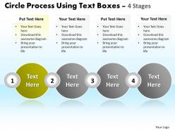 Business powerpoint templates circle process using text boxes 4 stage sales ppt slides