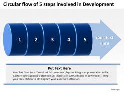 Business powerpoint templates circular flow of 5 steps involved development sales ppt slides