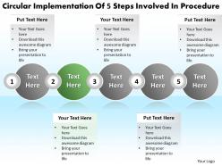 Business powerpoint templates circular implementation of 5 steps involved procedure sales ppt slides