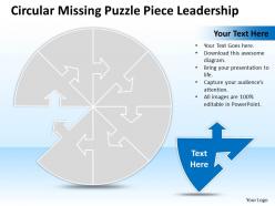 Business powerpoint templates circular missing puzzle piece leadership sales ppt slides