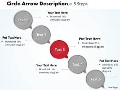 Business powerpoint templates circular ppt arrow description of 5 steps sales slides