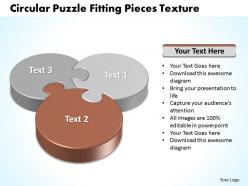Business powerpoint templates circular puzzle fitting pieces texture sales ppt slides