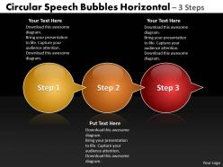 Business powerpoint templates circular speech bubbles horizontal 3 steps sales ppt slides
