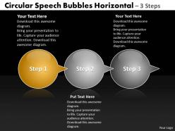Business powerpoint templates circular speech bubbles horizontal 3 steps sales ppt slides