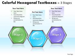 Business PowerPoint Templates colorful hexagonal text boxes 3 phase diagram ppt Sales Slides