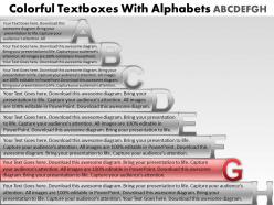 Business powerpoint templates colorful textboxes with alphabets abcdefgh sales ppt slides