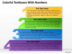 Business powerpoint templates colorful textboxes with numbers sales ppt slides