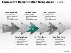 Business powerpoint templates consecutive demonstration using arrows six steps sales ppt slides