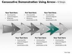 Business powerpoint templates consecutive demonstration using arrows six steps sales ppt slides