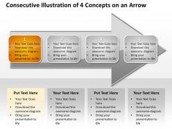Business powerpoint templates consecutive illustration of 4 concepts an arrow sales ppt slides