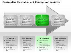 Business powerpoint templates consecutive illustration of 4 concepts an arrow sales ppt slides