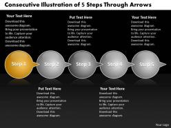 Business powerpoint templates consecutive illustration of 5 steps through arrows sales ppt slides