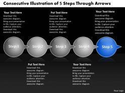 Business powerpoint templates consecutive illustration of 5 steps through arrows sales ppt slides