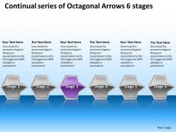 Business powerpoint templates continual series of octagonal arrows 6 stages sales ppt slides