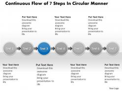 Business powerpoint templates continuous flow of 7 steps circular manner sales ppt slides