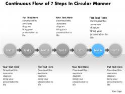 Business powerpoint templates continuous flow of 7 steps circular manner sales ppt slides