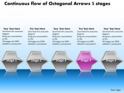 Business powerpoint templates continuous flow of octagonal arrows 5 stages sales ppt slides