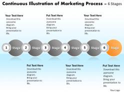 Business powerpoint templates continuous illustration of marketing process using 6 stages sales ppt slides