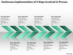 Business powerpoint templates continuous implementation of 8 steps involved process sales ppt slides