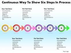 Business powerpoint templates continuous way to show six steps process sales ppt slides