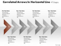 Business powerpoint templates correlated arrows horizontal line 7 stages sales ppt slides